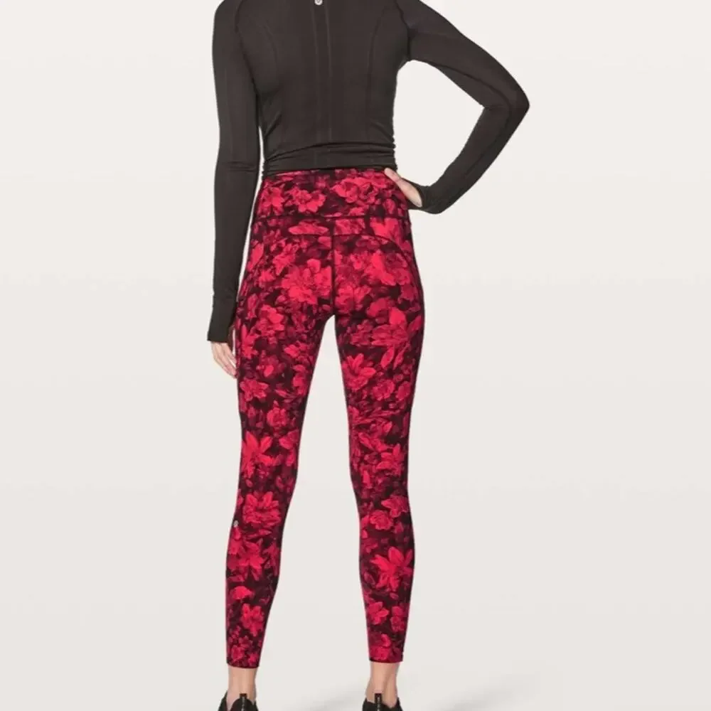 Lululemon Fast & Free 7/8 Tight II Carmine True Red Black